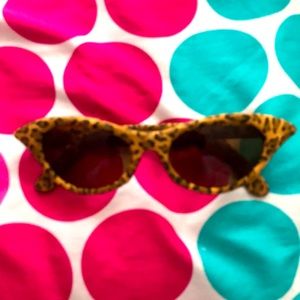 Leopard Print Sueded Sunglasses